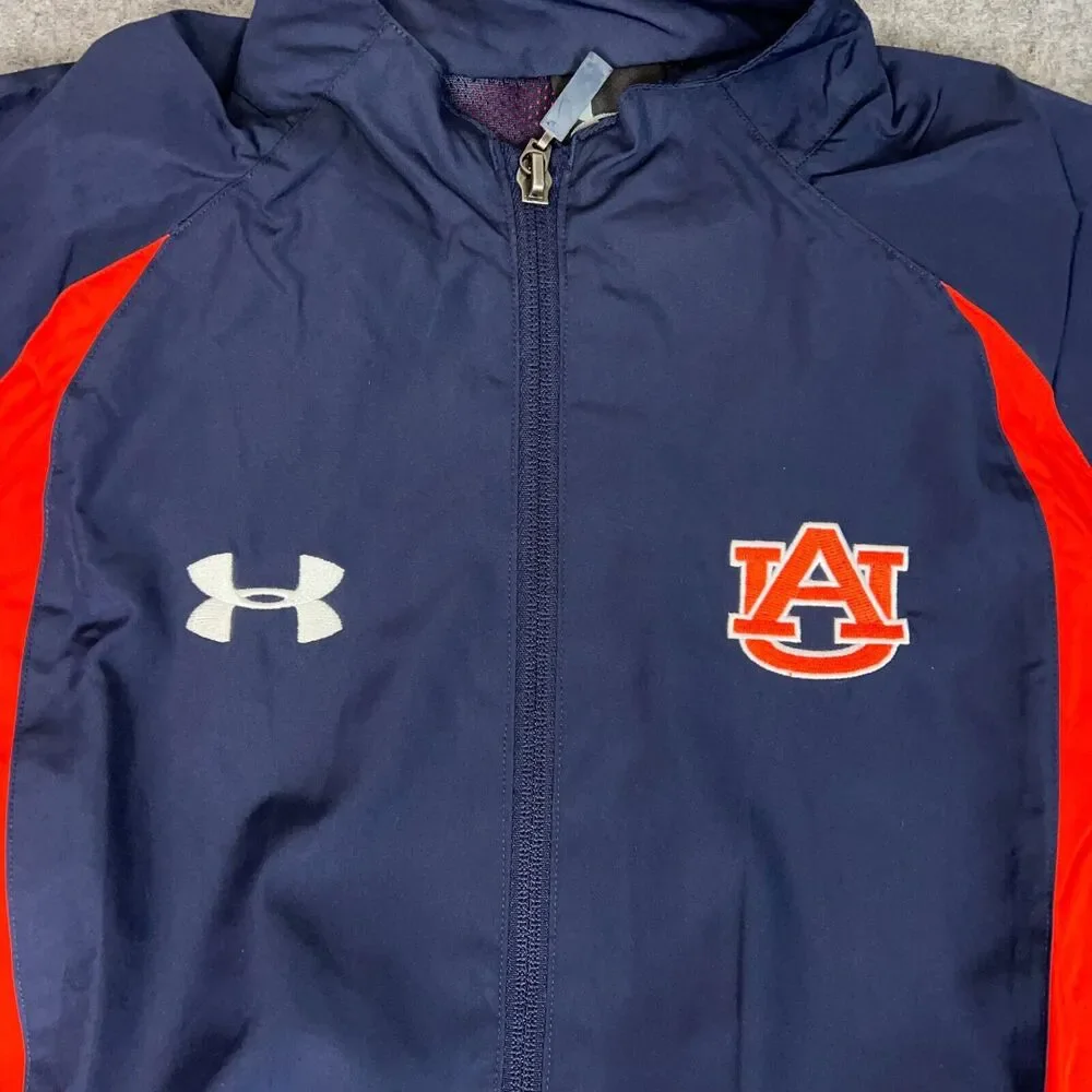 Auburn Tigers Mens Jacket Extra Small Navy Orange‎ Under Armour Track Zip NCAA